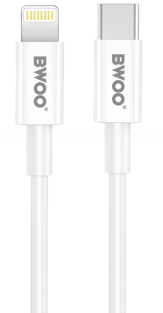 Chargeur réseau avec câble Lightning BWOO CDA159, 20W, 3A, 1 x USB-C, Blanc