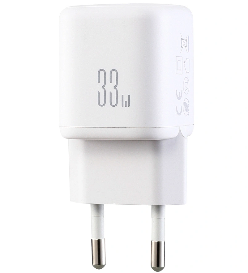 Chargeur secteur avec câble USB-C Joyroom JR-TG7, 33W, 3A, 1 x USB-A - 1 x USB-C, Blanc