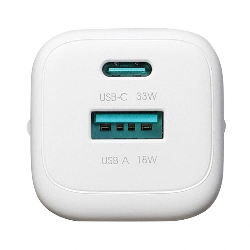 Chargeur secteur avec câble USB-C Joyroom JR-TG7, 33W, 3A, 1 x USB-A - 1 x USB-C, Blanc