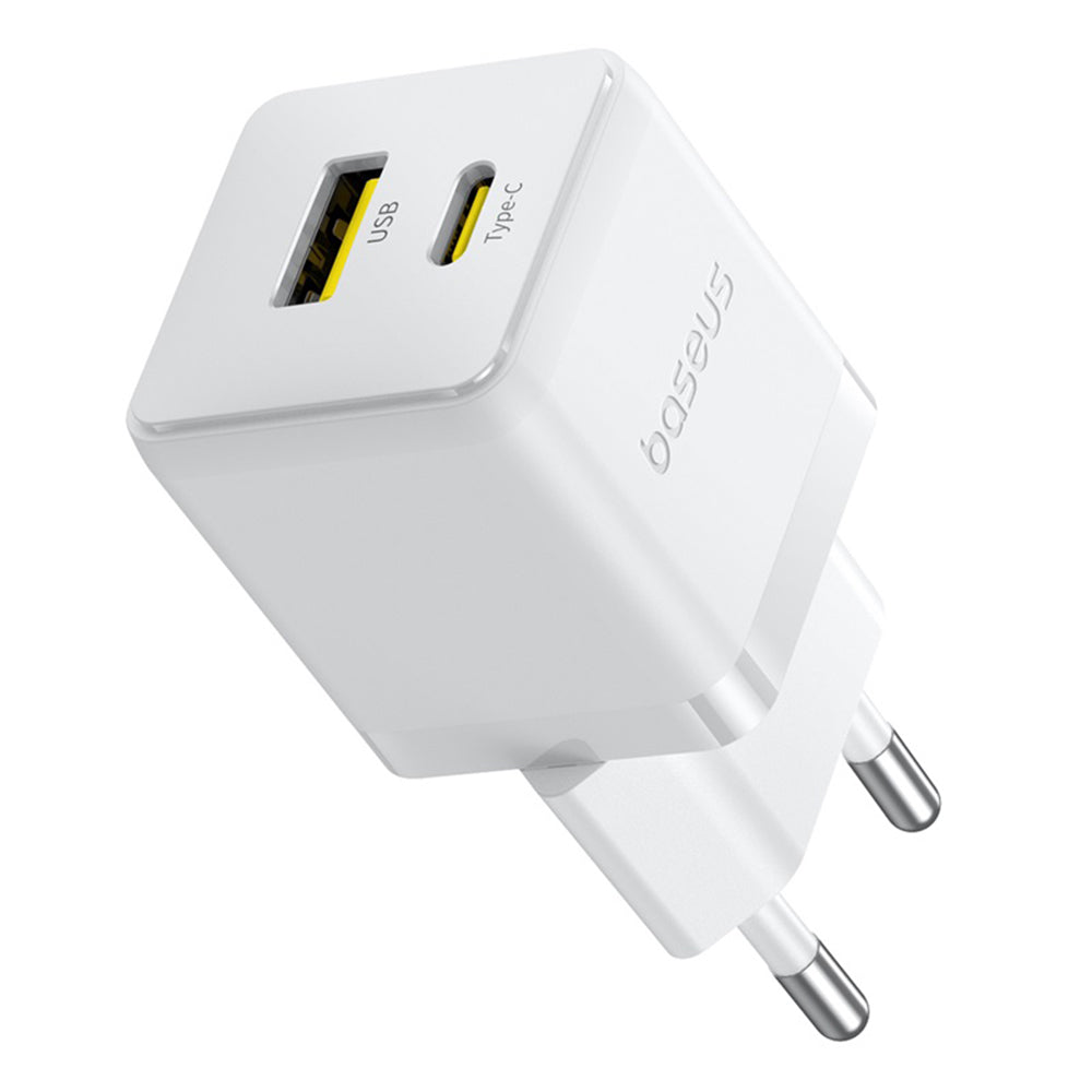 Chargeur Réseau avec Câble USB-C Baseus Palm, 20W, 3A, 1 x USB-A - 1 x USB-C, Blanc P10111608213-01