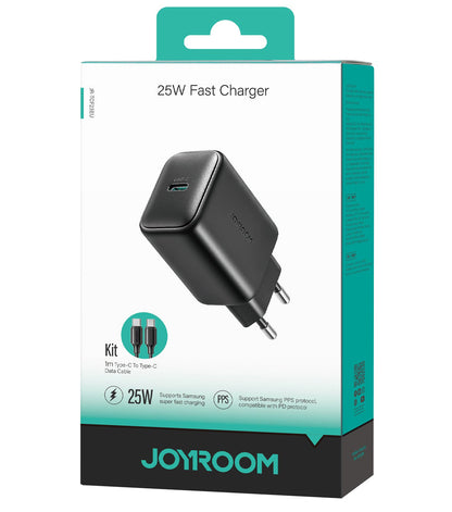 Netzladegerät mit USB-C Kabel Joyroom JR-TCF23, 25W, 3A, 1 x USB-C, Schwarz
