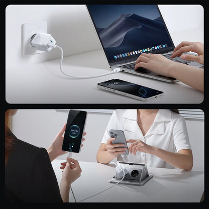 Chargeur réseau avec câble USB-C Joyroom JR-TCL05, 45W, 3A, 2 x USB-C, Blanc