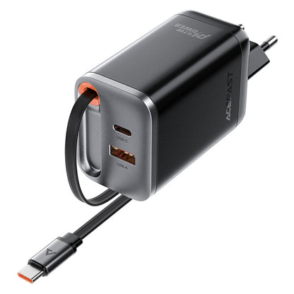 Netzladegerät mit USB-C Kabel Acefast A111, 67W, 3A, 1 x USB-A - 1 x USB-C, Schwarz