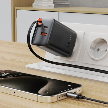 Netzladegerät mit USB-C Kabel Acefast A111, 67W, 3A, 1 x USB-A - 1 x USB-C, Schwarz