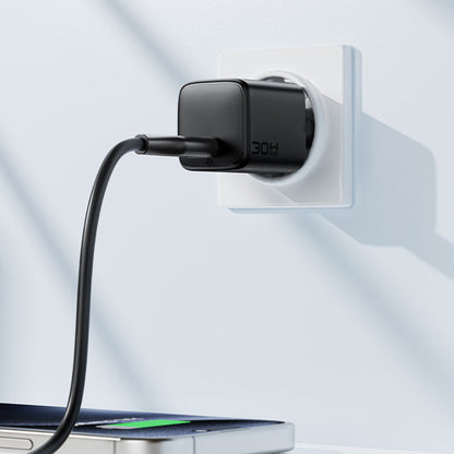 Netzladegerät mit USB-C Kabel Acefast A118, 30W, 3A, 1 x USB-C, Schwarz