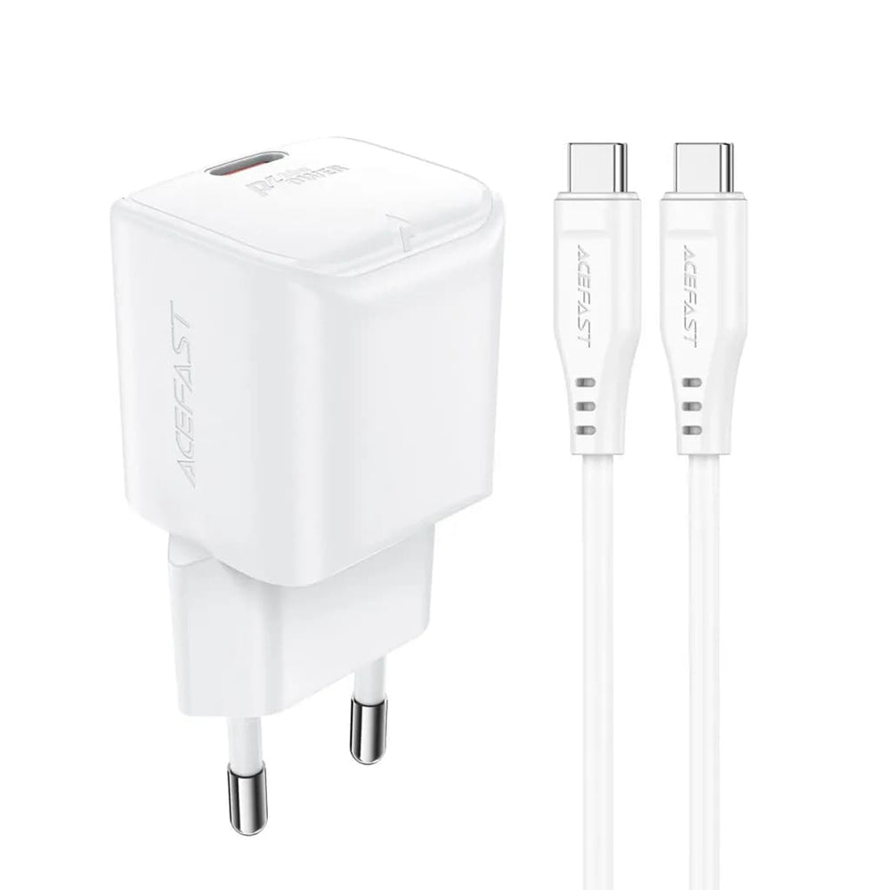 Netzladegerät mit USB-C Kabel Acefast A77, 30W, 3A, 1 x USB-C, Weiß