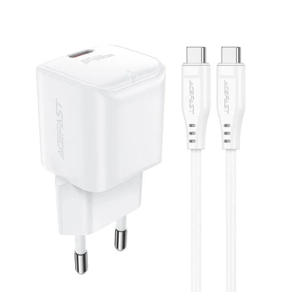 Netzladegerät mit USB-C Kabel Acefast A77, 30W, 3A, 1 x USB-C, Weiß