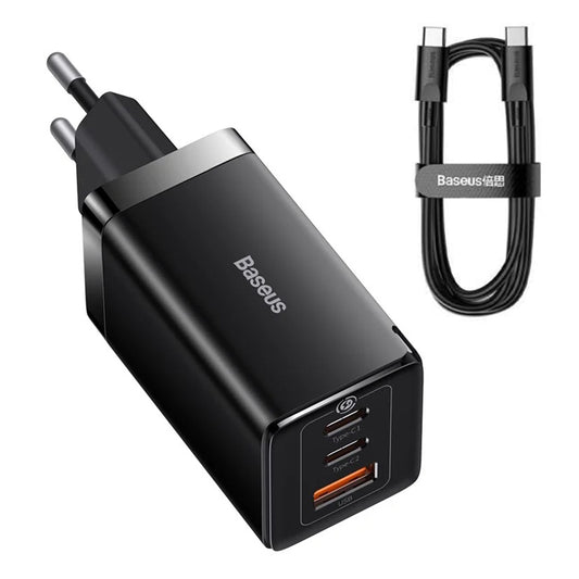 Netzladegerät mit USB-C Kabel Baseus GaN5 Pro, 65W, 3.25A, 1 x USB-A - 2 x USB-C, Schwarz C0206500