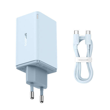 Baseus GaN6 Pro USB-C Cable Wall Charger, 65W, 3.25A, 2 x USB-A - 2 x USB-C, Blue P10162701313-00