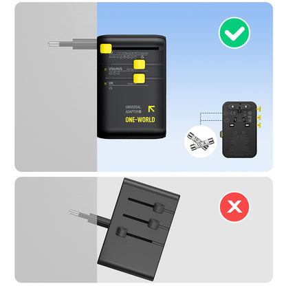 Chargeur secteur avec câble USB-C Baseus Travel PicoGo AG11, 45W, 2 x prise - 1 x USB-C - 2 x USB-A, noir E0307F00