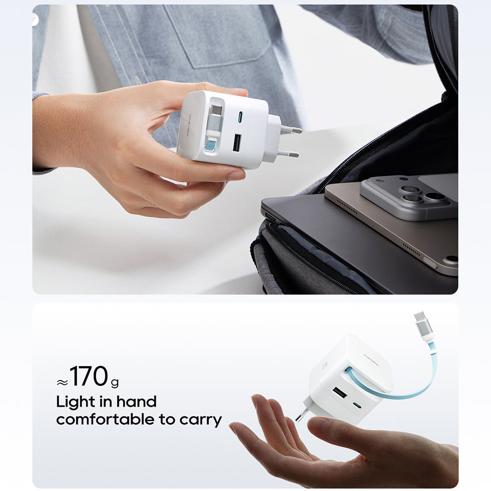Netzteil mit USB-C-Kabel Cuktech, 67W, 3,25A, 1 x USB-A - 1 x USB-C, Weiß CUKA653WEUWT