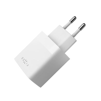 Chargeur réseau avec câble USB-C Fixed, 17W, 3A, 2 x USB-A, Blanc