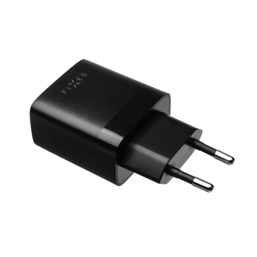 Chargeur réseau avec câble USB-C Fixed, 17W, 3A, 2 x USB-A, Noir