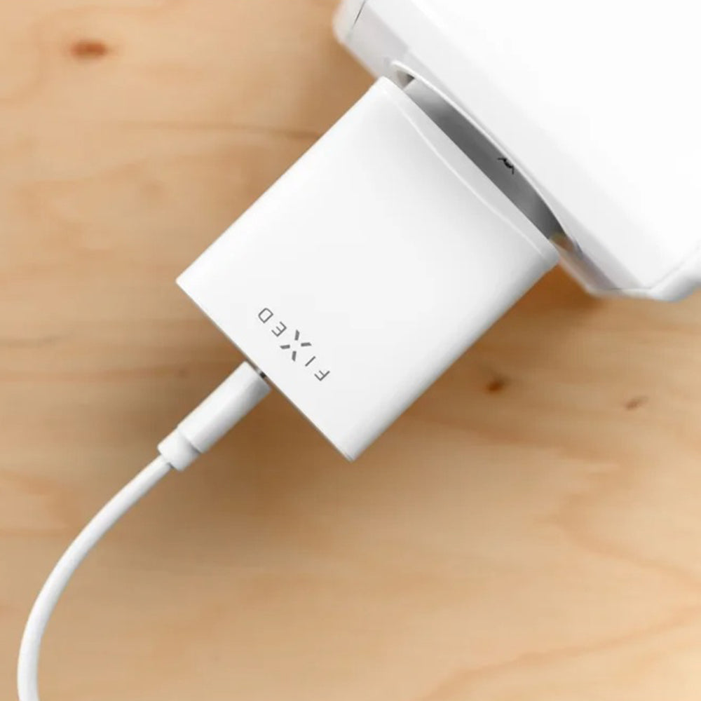 Chargeur réseau avec câble USB-C Fixed, 20W, 3A, 1 x USB-C, Blanc