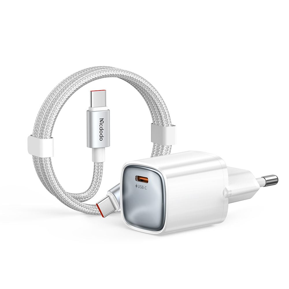 Chargeur secteur avec câble USB-C Mcdodo Nano CH-8263, 65W, 3,25A, 1 x USB-C, Blanc