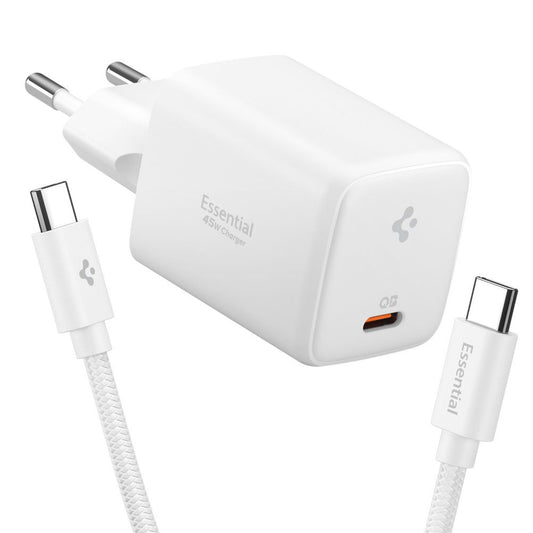 Chargeur réseau avec câble USB-C Spigen EE451EU Essential, 45W, 3A, 1 x USB-C, Blanc ACH09473