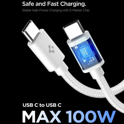 Spigen EE451EU Essential Network Charger with USB-C Cable, 45W, 3A, 1 x USB-C, White ACH09473