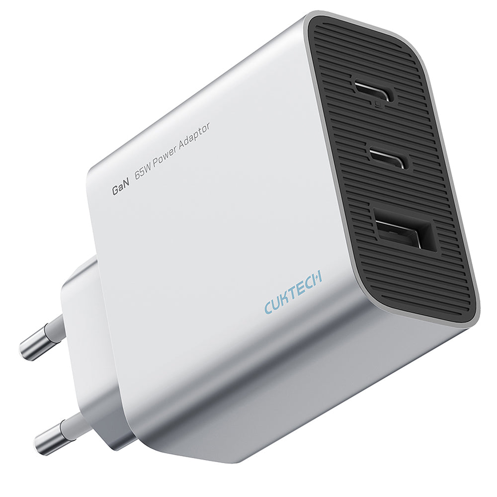 Cuktech Netzladegerät, 65W, 3,25A, 1 x USB-A - 2 x USB-C, Weiß CUK0A15CEUSL