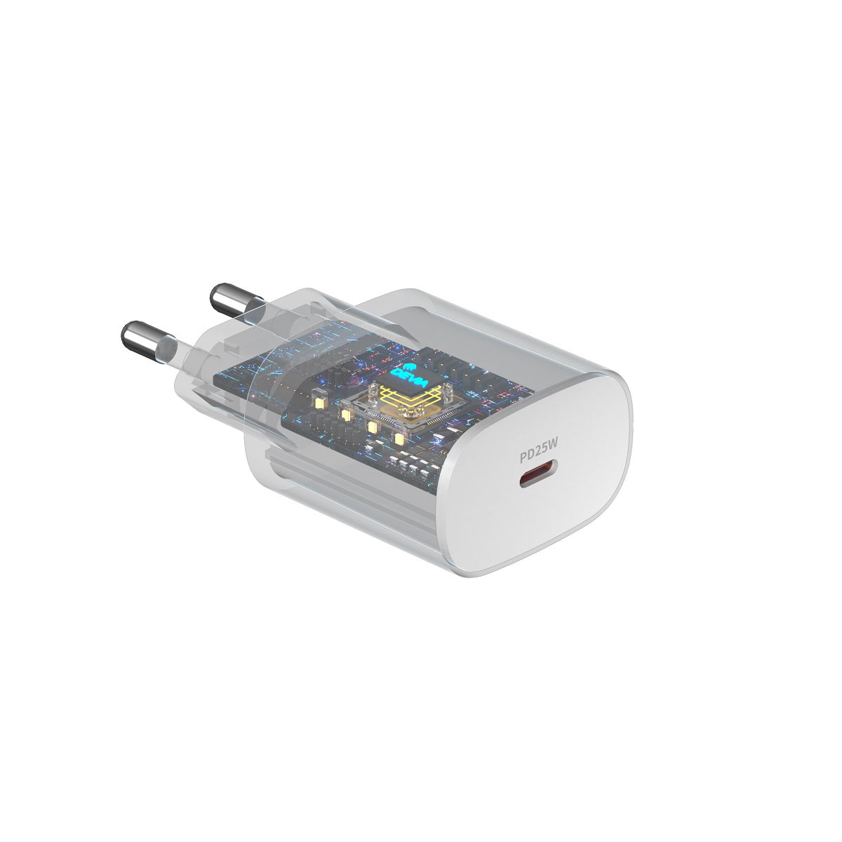 Chargeur réseau avec câble USB-C DEVIA RLC-383, 25W, 3A, 1 x USB-C, Blanc