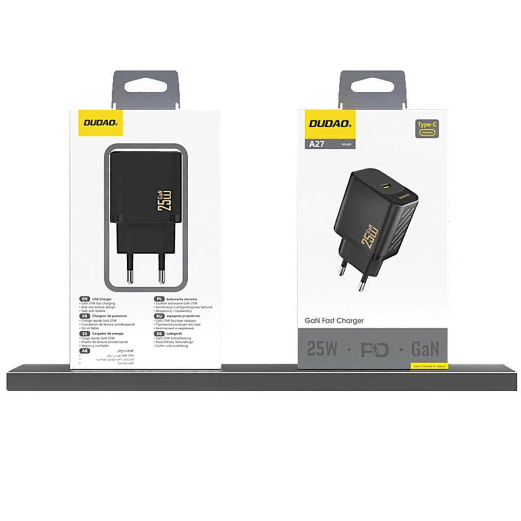 Netzladegerät Dudao A27, 25W, 3A, 1 x USB-C, Schwarz