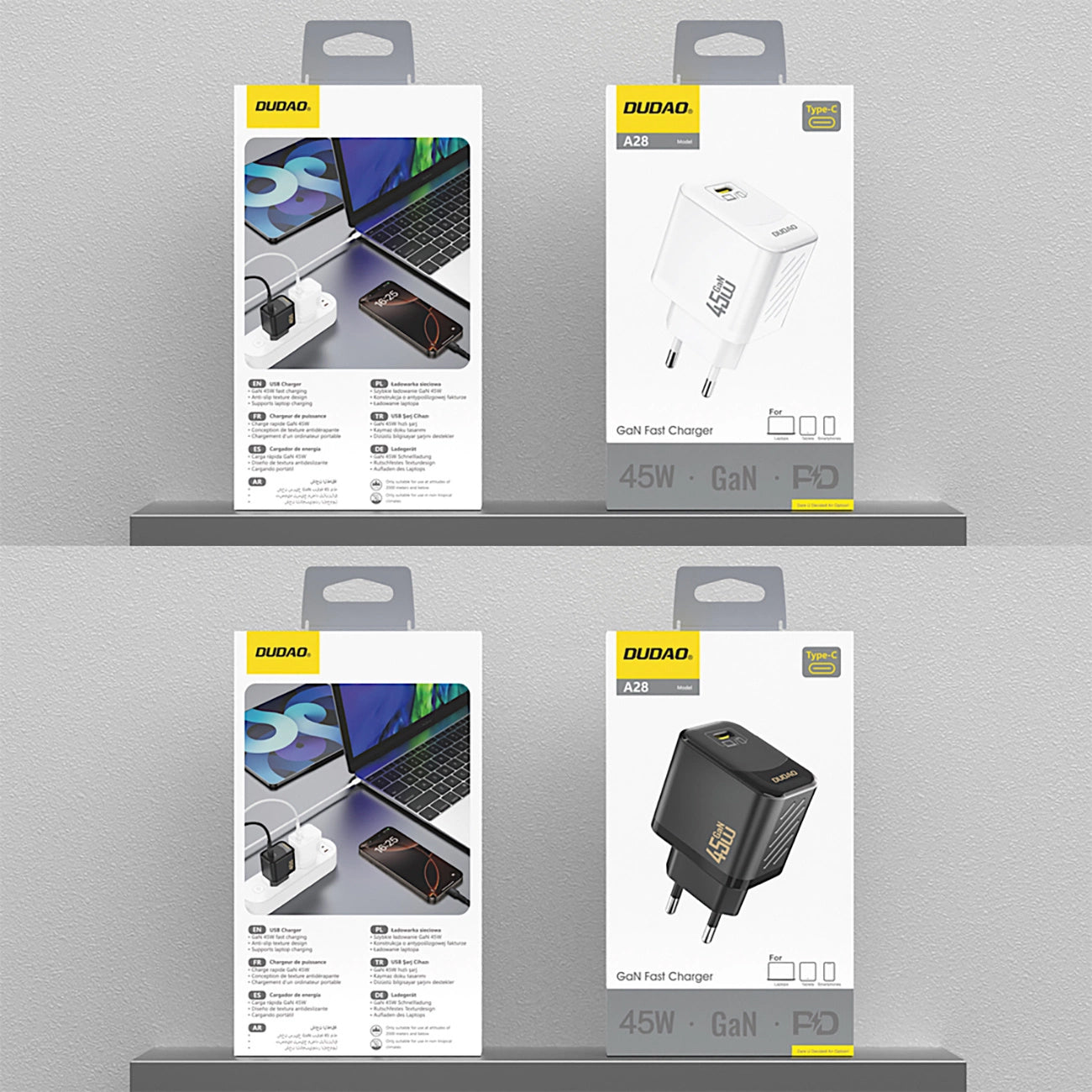 Netzladegerät Dudao A28, 45W, 3A, 1 x USB-C, Weiß