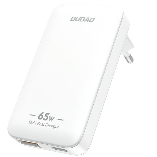 Chargeur Réseau Dudao A65Q Travel, 65W, 3.25A, 1 x USB-A - 1 x USB-C, Blanc