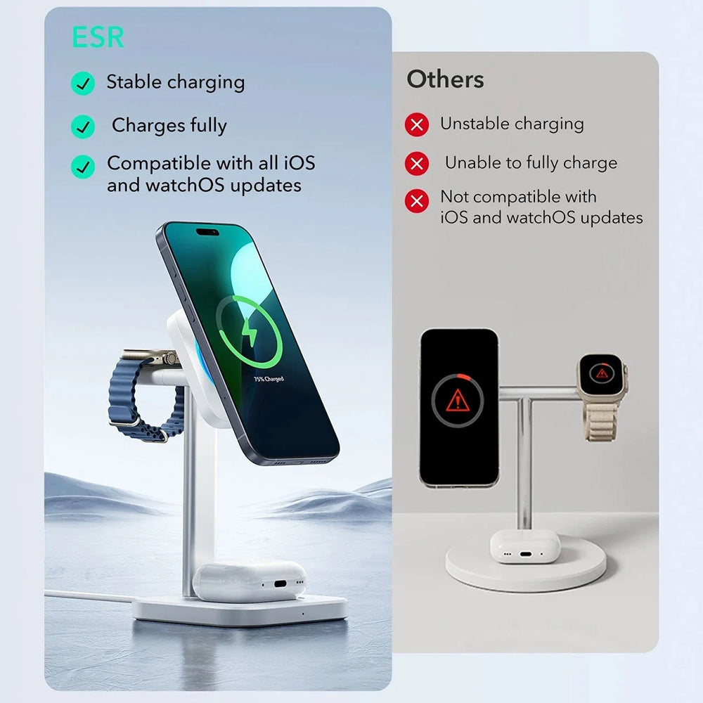 ESR CryoBoost 3in1 Wireless Netzladegerät, 25W, 1.67A, Schwarz