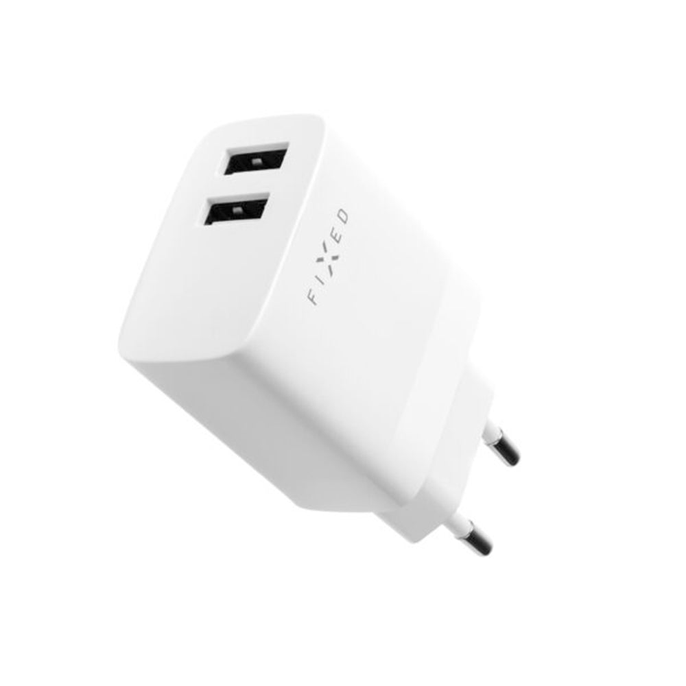 Netzladegerät Fixed, 17W, 3A, 2 x USB-A, Weiß
