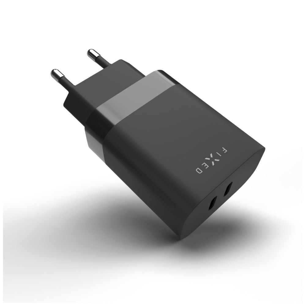 Chargeur Réseau Fixed, 35W, 3A, 2 x USB-C, Noir