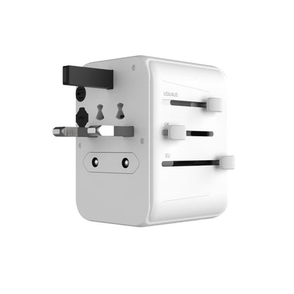 Fixed Travel Network Charger, 30W, 3A, 2 x USB-A - 1 x USB-C, White