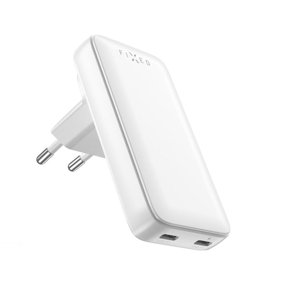 Chargeur Réseau Fixed Travel, 45W, 3A, 2 x USB-C, Blanc