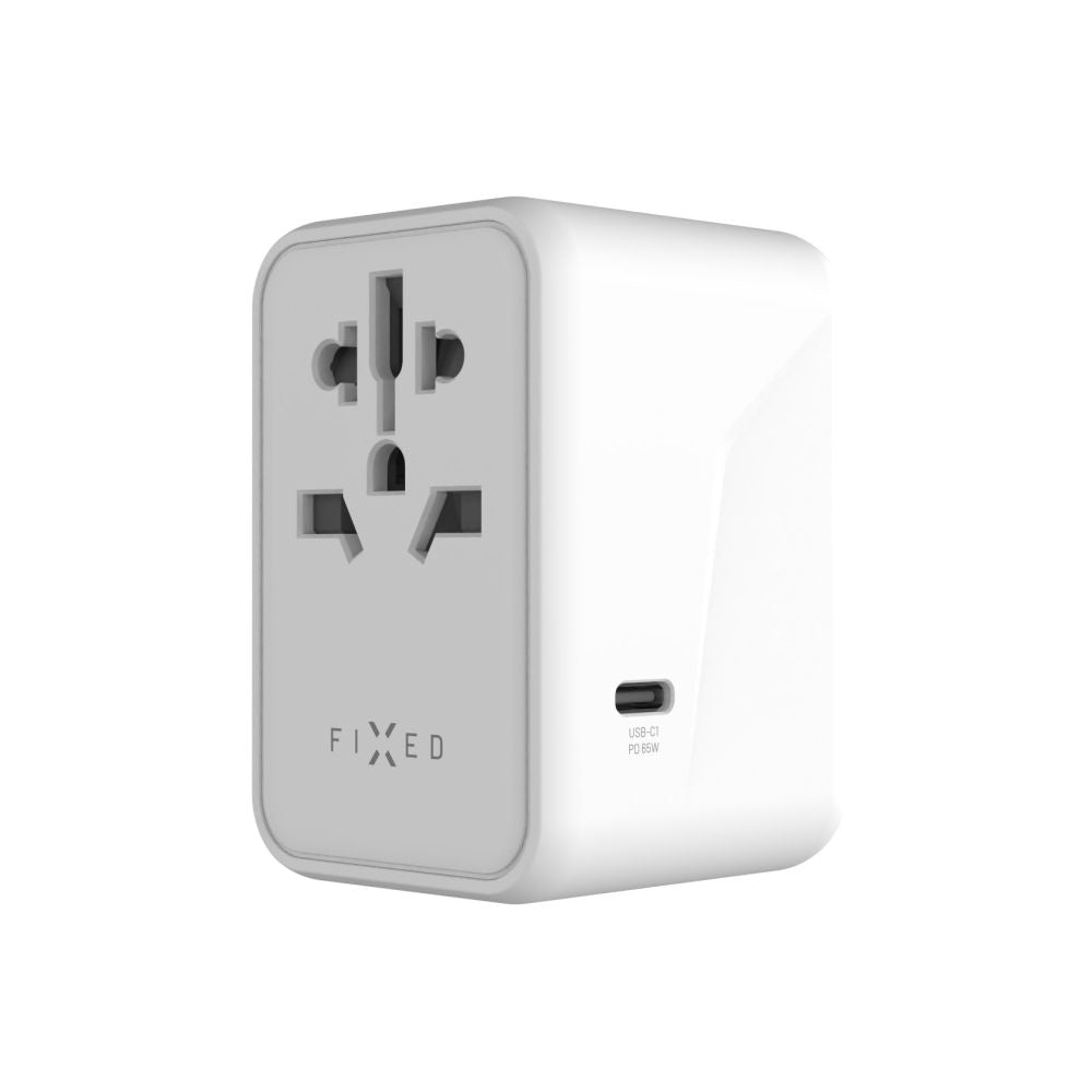 Netzladegerät Fixed Travel, 65W, 3.25A, 2 x USB-A - 3 x USB-C, Weiß