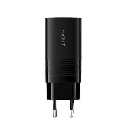 Netzladegerät HAVIT UC20, 65W, 3A, 1 x USB-A - 2 x USB-C, Schwarz