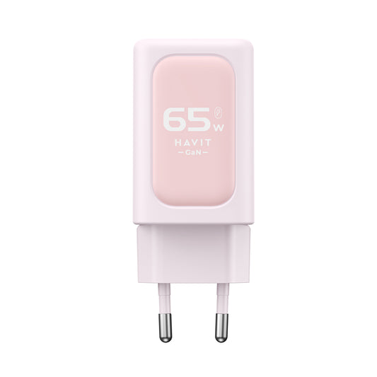 Netzladegerät HAVIT UC260, 65W, 3A, 1 x USB-A - 2 x USB-C, Rosa