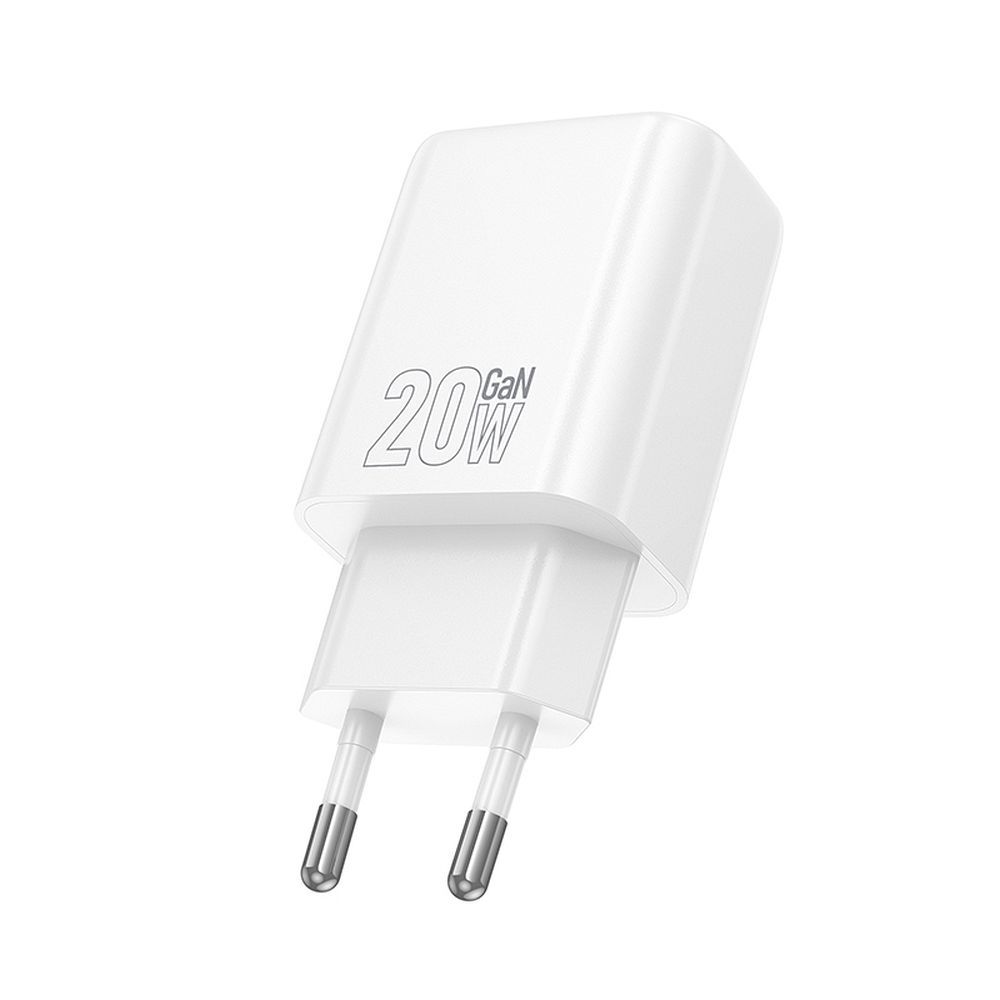 Chargeur Réseau HOCO N61, 20W, 3A, 1 x USB-A - 1 x USB-C, Blanc