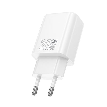 Chargeur Réseau HOCO N61, 20W, 3A, 1 x USB-A - 1 x USB-C, Blanc