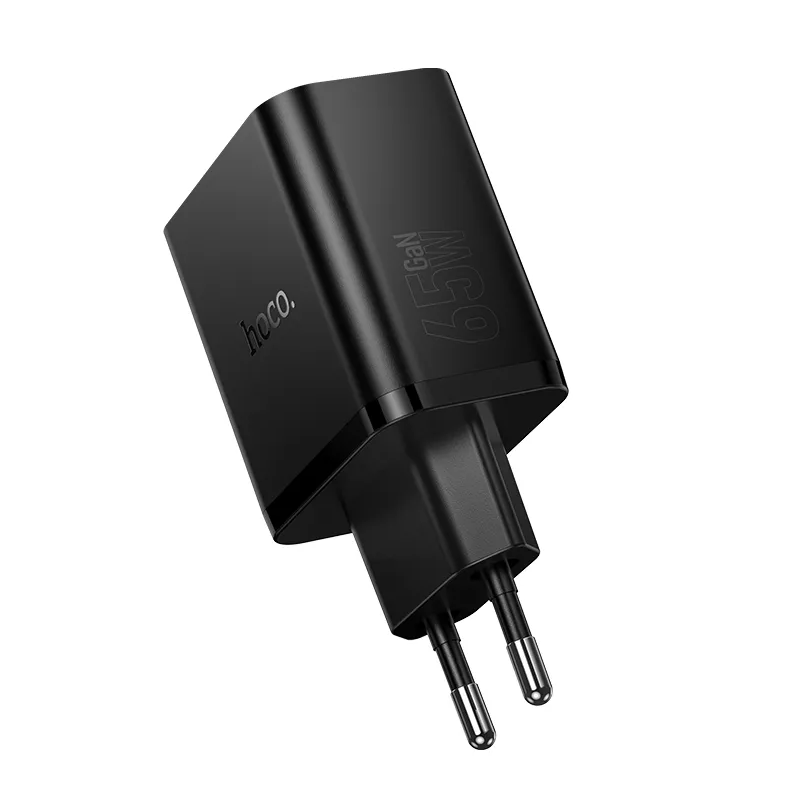 Chargeur Réseau HOCO N75, 65W, 3A, 1 x USB-A - 2 x USB-C, Noir