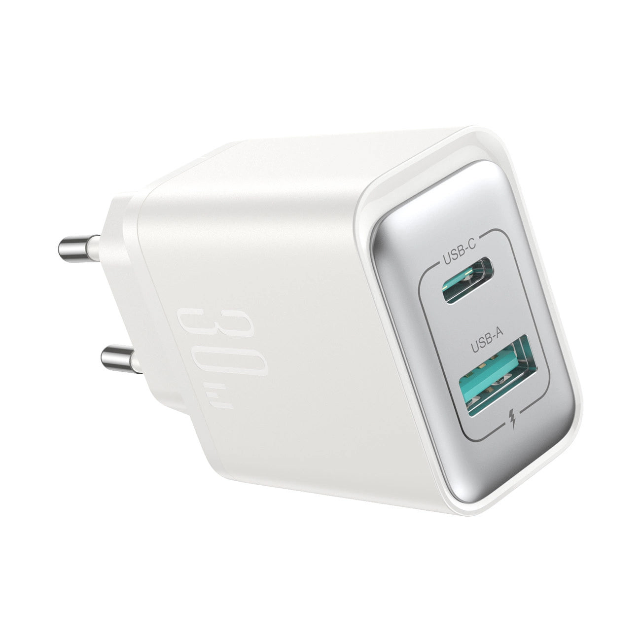 Chargeur Réseau Joyroom JR-TCF15, 30W, 5A, 1 x USB-A - 1 x USB-C, Blanc