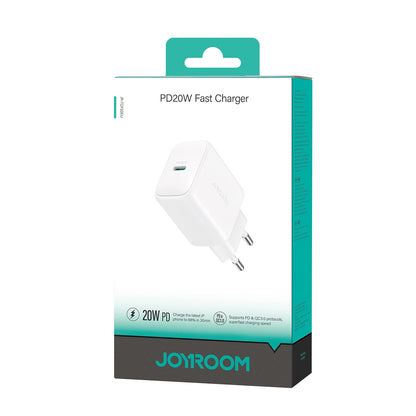 Chargeur Réseau Joyroom JR-TCF20, 20W, 3A, 1 x USB-C, Blanc