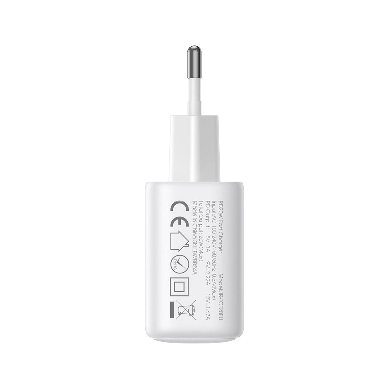 Chargeur Réseau Joyroom JR-TCF20, 20W, 3A, 1 x USB-C, Blanc