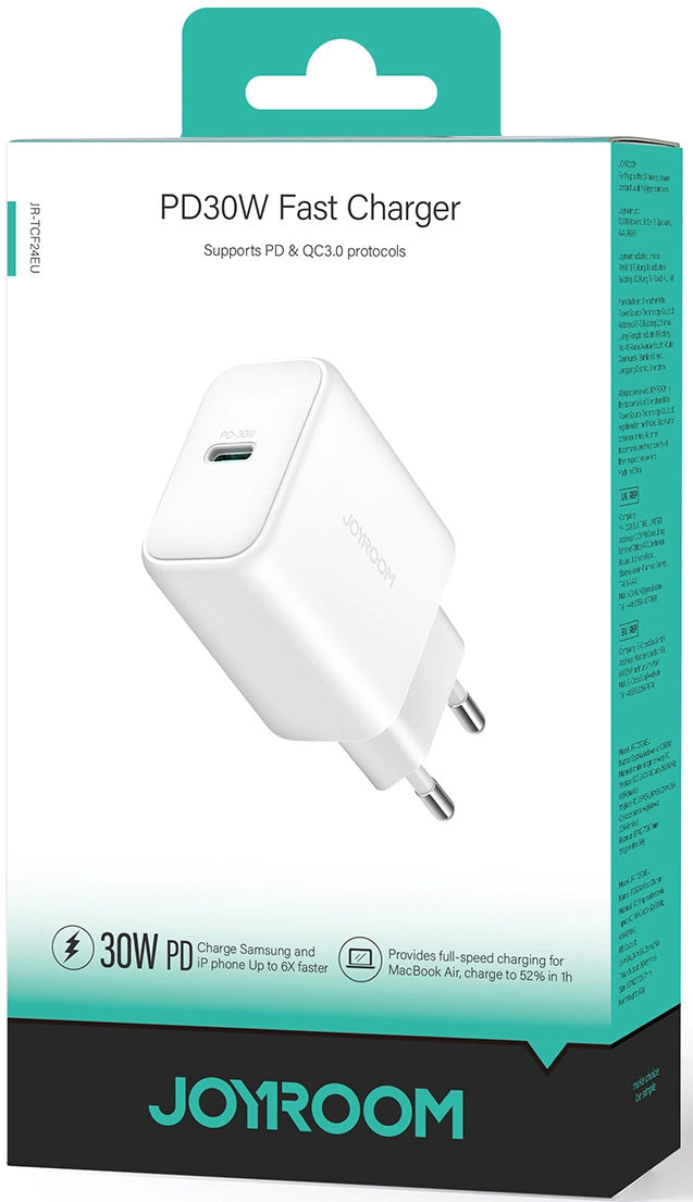 Netzladegerät Joyroom JR-TCF24, 30W, 3A, 1 x USB-C, Weiß