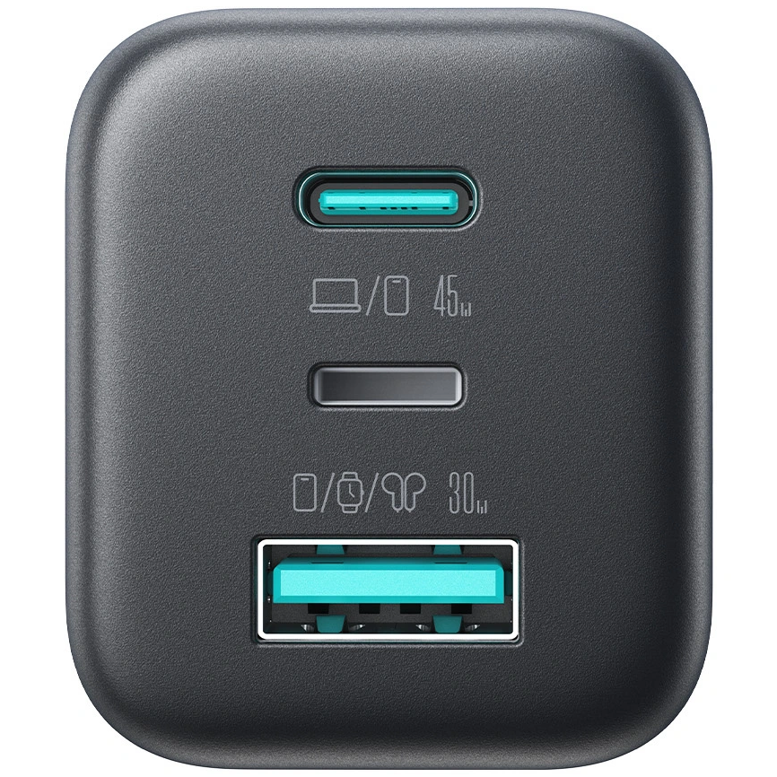 Chargeur secteur Joyroom JR-TO1, 45W, 3A, 1 x Lightning - 1 x USB-A - 1 x USB-C, Noir
