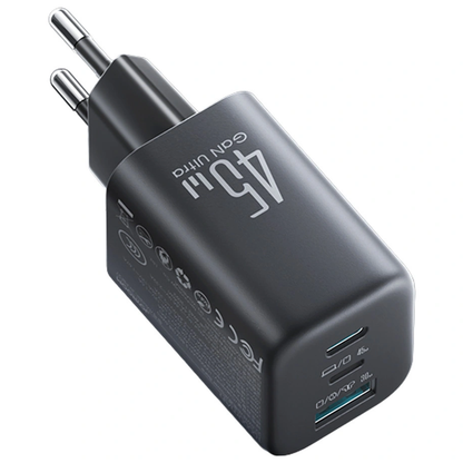 Chargeur secteur Joyroom JR-TO1, 45W, 3A, 1 x Lightning - 1 x USB-A - 1 x USB-C, Noir