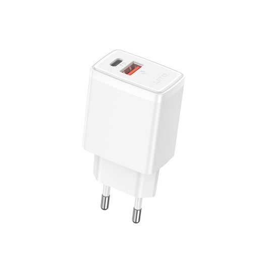 Chargeur Réseau Lito LC09, 20W, 3A, 1 x USB-A - 1 x USB-C, Blanc