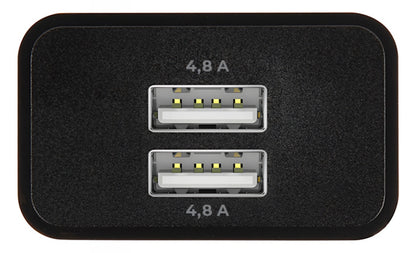 Chargeur Réseau MaXlife MXTC-12, 24W, 2.4A, 2 x USB-A, Noir