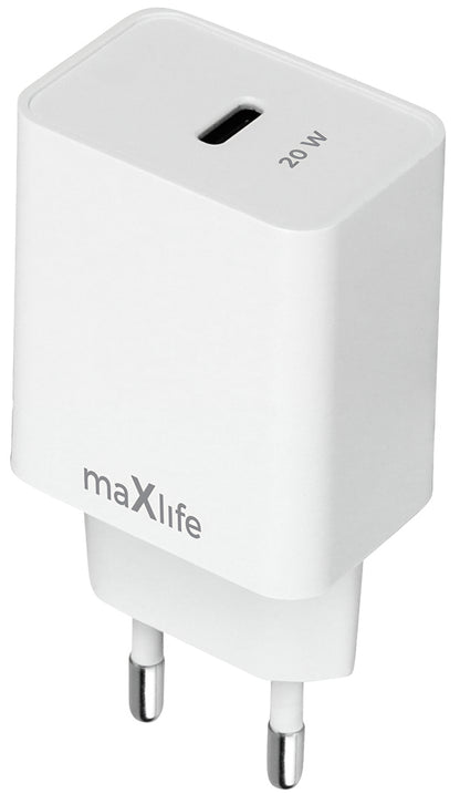 Netzladegerät MaXlife MXTC-13-20C, 20W, 3A, 1 x USB-C, Weiß