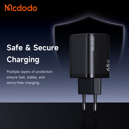 McDodo CH-0850 Ultimate Mini Netzladegerät, 65W, 3,25A, 1 x USB-C, Schwarz