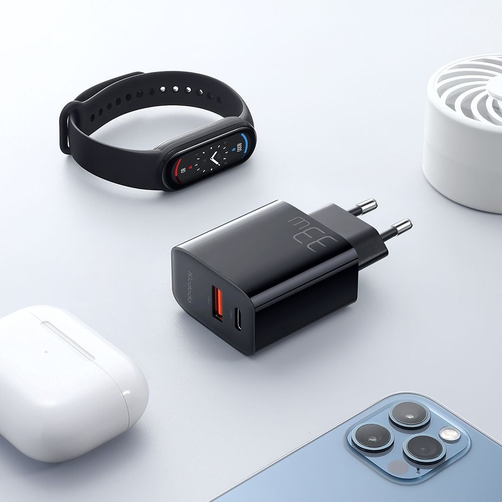 Netzladegerät McDodo CH-0921, 33W, 3A, 1 x USB-A - 1 x USB-C, Schwarz
