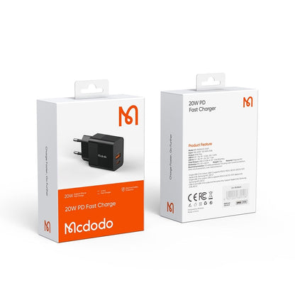 McDodo CH-1951 Hydrogen Network Charger, 20W, 3A, 1 x USB-A - 1 x USB-C, Black