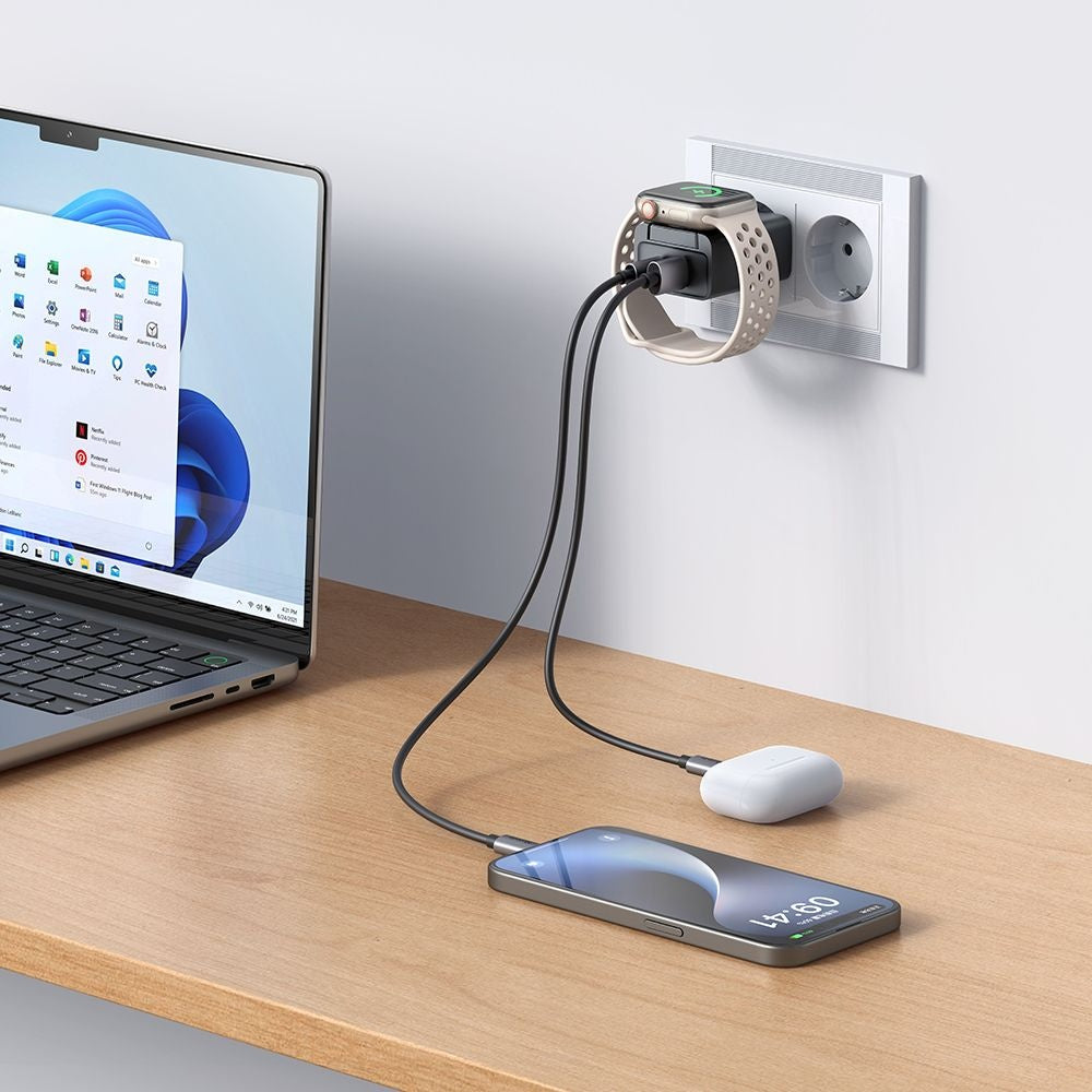 Netzladegerät McDodo CH-3700 Companion, 30W, 3A, 1 x USB-A - 1 x USB-C, Schwarz